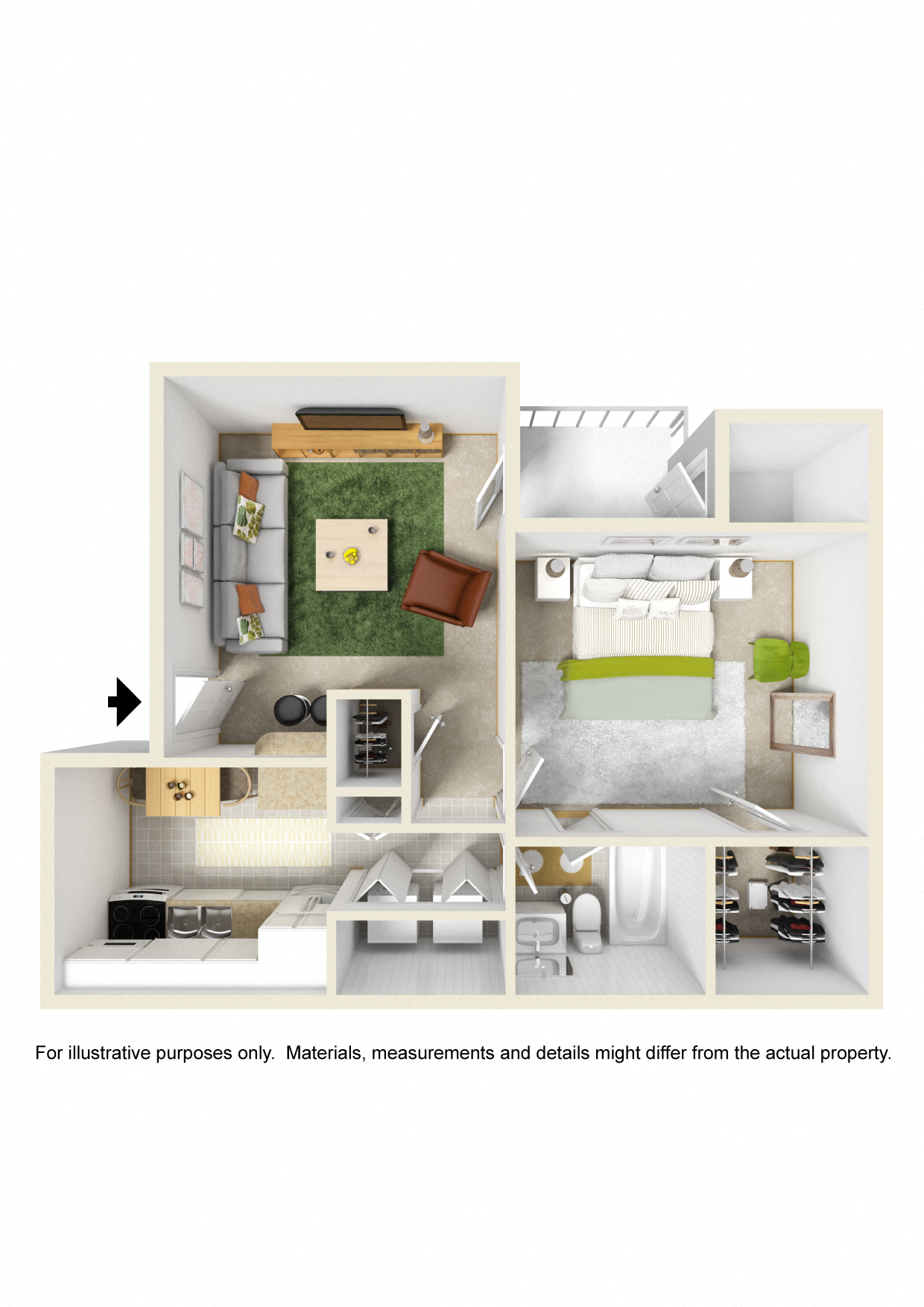 1 Bed (Patio or Sunroom)